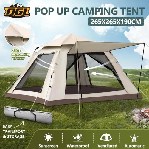 5 Person Camping Tent Pop Up Family Instant Party Beach Sun Shade Shelter