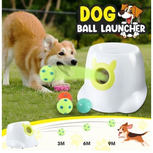 Dog Ball Launcher Automatic Thrower Fetch Throwing Machine Adjustable Distance