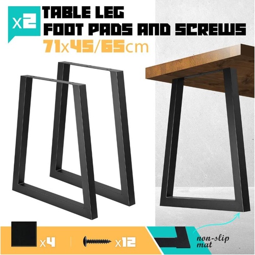 Coffee Dining Table Leg Metal Bench Console Feet Furniture Base Black Steel X2