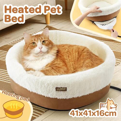 Heated Dog Cat Bed Pet Puppy Kitten Heater Washable Calming Heating Warmer Nest