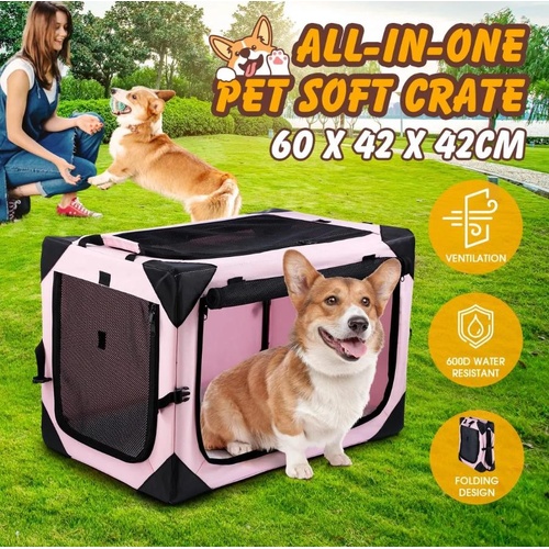 Pet Soft Crate Portable Dog Cat Carrier Travel Cage Kennel Folding M