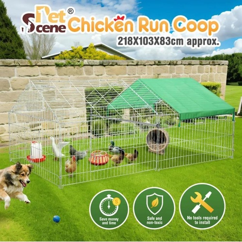 Chicken Coop Run Rabbit Hutch Pet Dog Cat Cage Playpen Fence House Puppy Pen