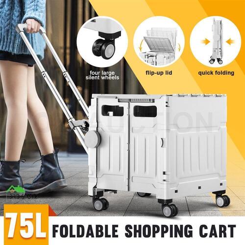 Foldable Shopping Cart Trolley Basket Stair Climbing Utility Crate Luggage Groce