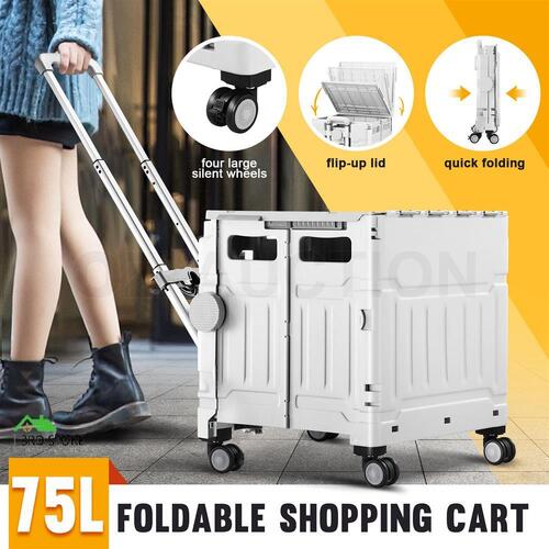 RETURNs Foldable Shopping Cart Trolley Basket Stair Climbing Utility Crate Luggage Groce