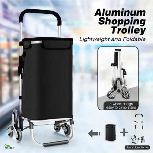 Foldable Shopping Cart Trolley Wheeled Storage Trolly Bag Grocery Market Utility