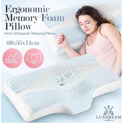 Luxdream Contour Bed Pillow Cervical Neck Pain Relief Memory Foam Orthopedic