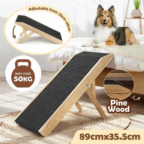Pet Dog Ramp Stairs Steps Puppy Cat Ladder Folding Adjustable for Bed Car Couch
