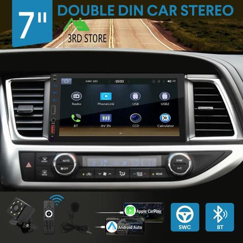 7" Car Stereo Radio Double Din Head Unit Apple Carplay Android Auto System 1080P