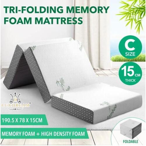 Foldable Foam Mattress Cot Trifold Sofa Bed Extra Thick Sleeping Floor Mat Porta