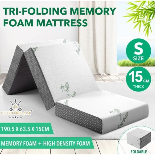 Single Folding Memory Foam Mattress Camping Trifold Sofa Bed Sleeping Floor Mat