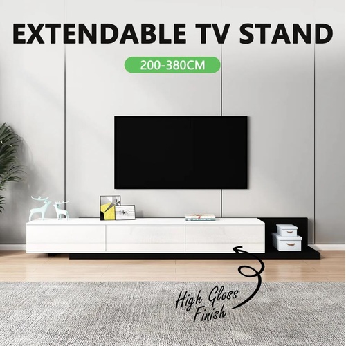TV Stand Unit Cabinet Extendable Console Entertainment Centre Table Side Storage