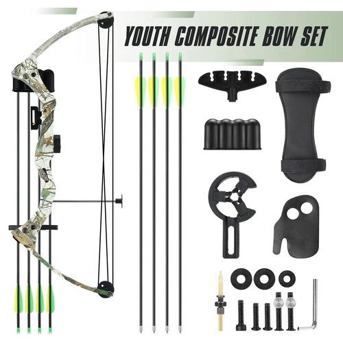 Compound Bow Arrow Set 15-20lbs Archery Sports Hunting Target Shooting RH Youth