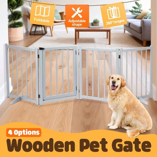 Pet Fence Dog Gate Puppy Safety Guard Indoor Wooden Playpen Foldable Barrier