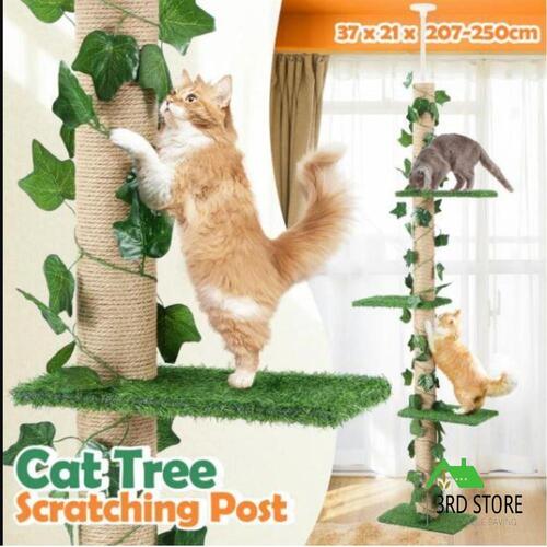 Cat Scratching Post Tree Tower Tall Scratcher Pole Pet Toy Wood Furniture Kitty