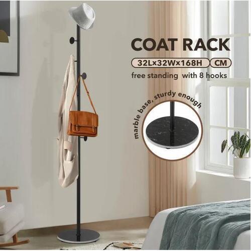 Clothes Rack Coat Stand Hook Hanger Closet Organizer Hall Storage Metal Entryway