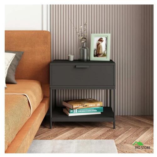 Black Bedside Table Side Cabinet Chest of Drawer Lamp Nightstand Sofa