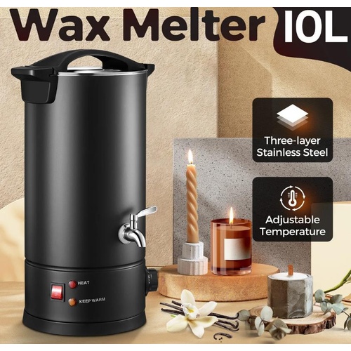 10L Wax Melter Candle Making 1800W Melting Pot Furnace Quick Pour Spout Soy Soap