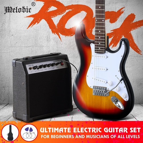Electric Guitar 39 Inch Full Size w/25W Rock Amplifier Guitar Stand Guitar Bag