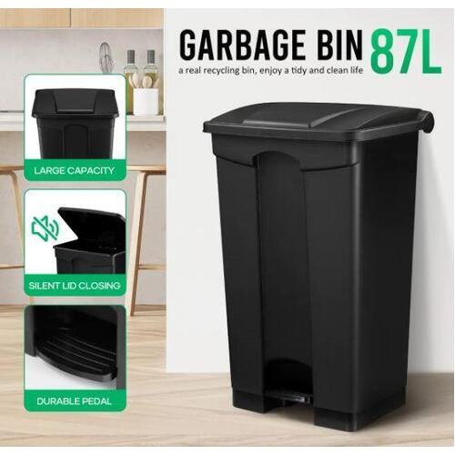 87L Kitchen Pedal Rubbish Bin Garbage Waste Trash Recycling Can Compost Dustbin