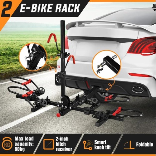 2 E Bike Bicycle Carrier Rack Car Rear Mount Foldable Storage Platform Holder