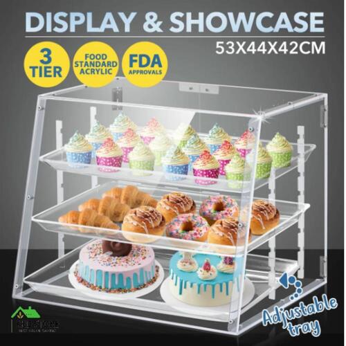 Cake Display Cabinet 3 Tier Acrylic Bakery Cupcake Stand Case Unit Holder Muffin