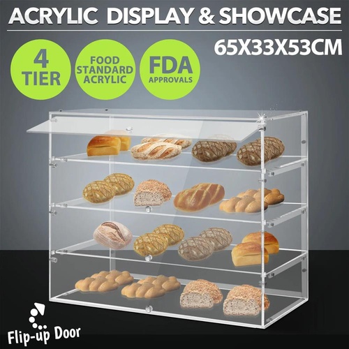 Large Cake Display Cabinet 4 Tier Acrylic Stand Case Unit Holder Bakery Cupcake