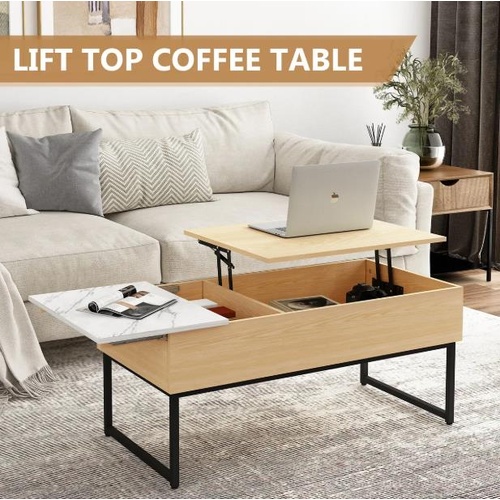 Lift Top Coffee Table Tea Dining Living Room Center Sofa Side with Storage Oak