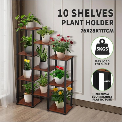 Plant Flower Pots Stand 10 Shelves Corner Shelf Unit Bookshelf Holder Rack
