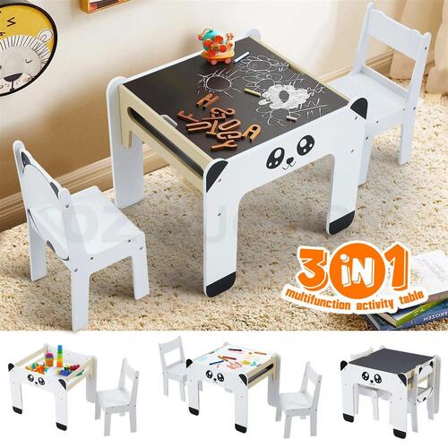 Kids Table and 2 Chairs Set Toddler Childrens Desk Furniture Baby Activity Centr