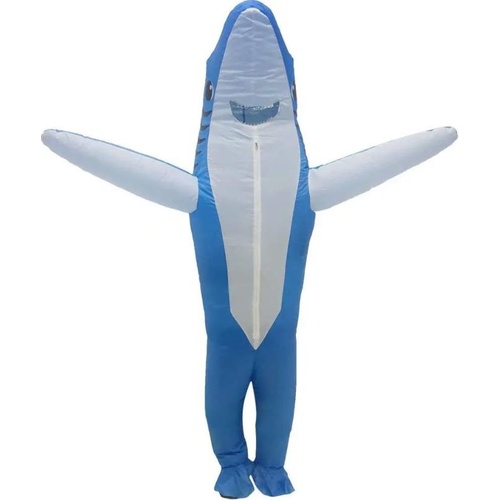 Inflatable shark Costume dress up Full Body Shark Air Blow up Funny Party Hallow