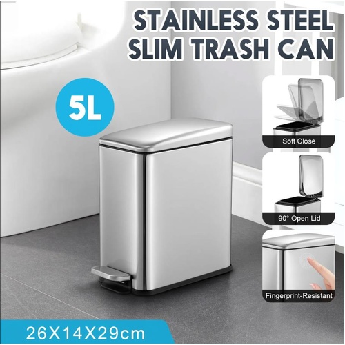 Maxkon 5L Pedal Rubbish Bin Kitchen Waste Trash Can Recycling Garbage Dustbin