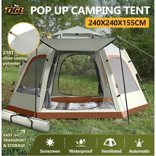 4 Man Beach Tent Camping Shelter Auto Pop Up Family Instant Sun Shade Hiking