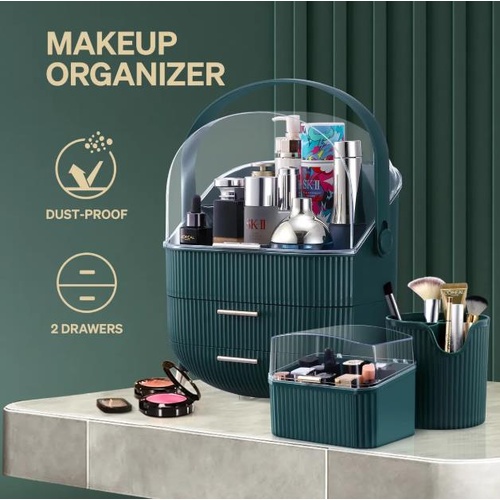 Makeup Jewellery Box Drawers Storage Case Cosmetic Organiser Brush Holder Tray