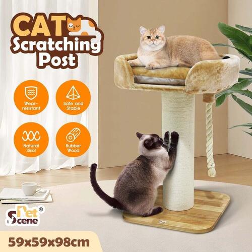 Cat Scratching Post Perch Bed Kitten Climbing Tower Tree Play Gym Scratcher Wood