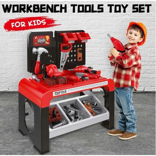 Kids Workbench Tool Bench Construction Toy Set 46pcs Educational Builder Pretend
