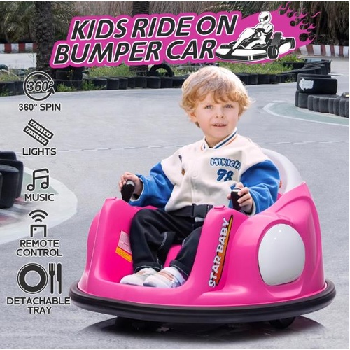 Kids Bumper Car Remote Control Ride On Toy Electric RC Race Vehicle 6V LED Light