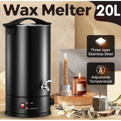Electric Wax Melter 20L Candle Making 1800W Melting Pot Furnace Quick Pour Spout