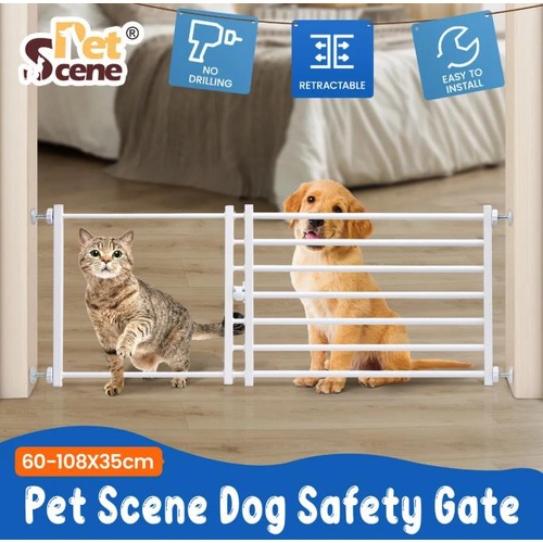 Pet Dog Safety Gate Cat Fence Enclosure Guard Stair Security Barrier Retractable