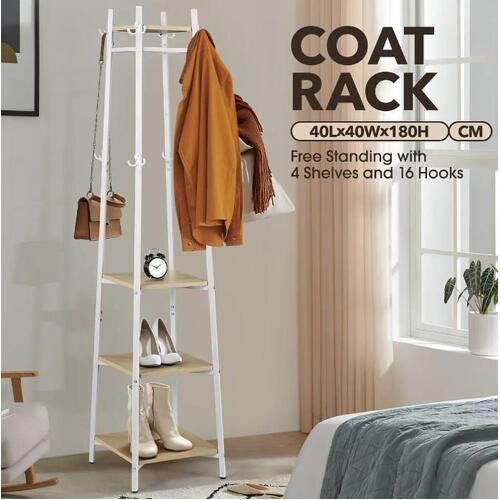 Closet Organiser Clothes Rack Coat Stand Shelf Hook Hanger Hat Storage Hanging