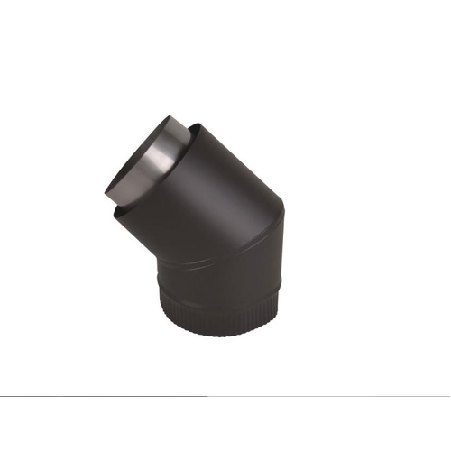 Scandia 45° Rear Facing Bend Flue Kit - Sleek Black