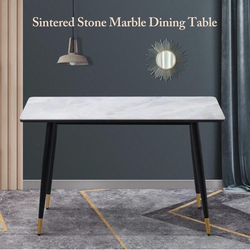 Marble Dining Table Sintered Stone Large Glossy Desk Modern