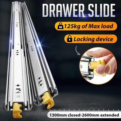 Drawer Runners Heavy Duty Slides Rails Cabinet Extension 1300 to 2600mm