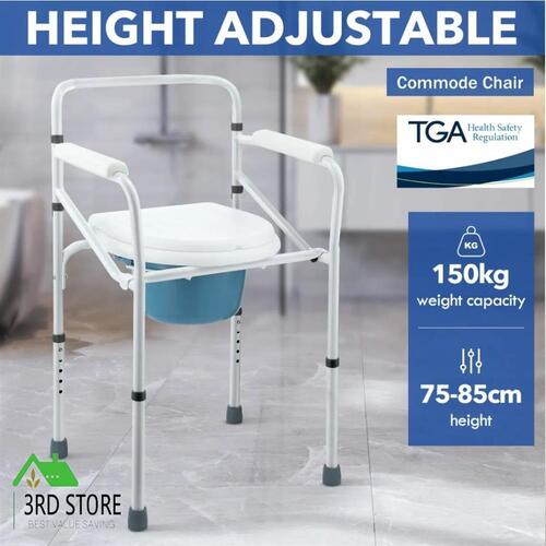 Adjustable Toilet Shower Commode Chair Seat Bathroom Bedside Elderly Potty Seat