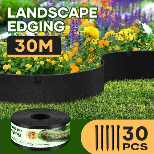 30mx15cm Garden Edging Lawn Border Landscape Edge Flexible DIY Fence Barrier Kit