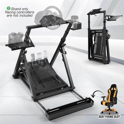 Racing Simulator Wheel Stand Flight Upgraded Sim Cockpit Foldable Gaming Racing