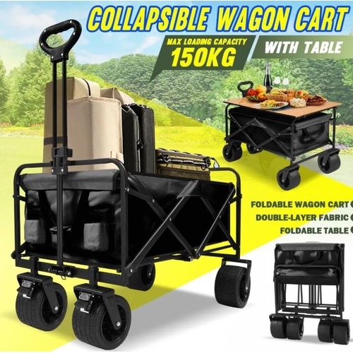 Folding Garden Wagon Cart Beach Picnic Utility Trolley Trailer Barrow Grocery