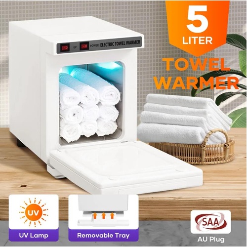 5L Electric Hot Towel Warmer UV Sterilizer Cabinet Salon Disinfection Heater