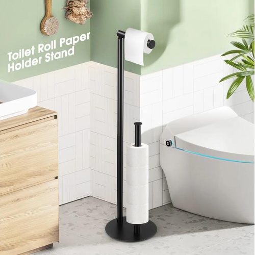 Free Standing Toilet Paper Holder Bathroom Organiser Spare Tissue Roll Storage