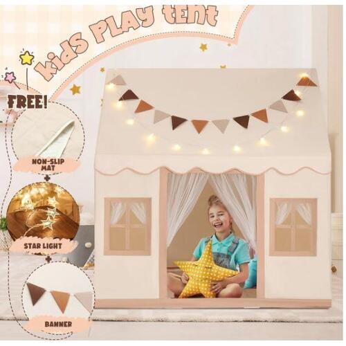 Kids Play Tent Playhouse Childrens Princess Castle Indoor Outdoor with Mat Star