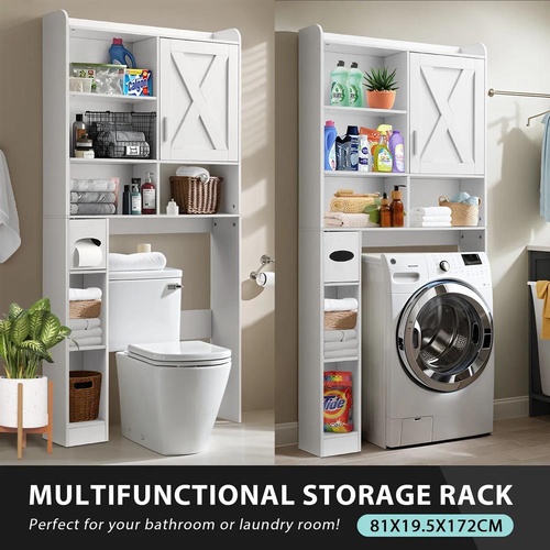 Over Toilet Shelf Storage Cabinet Bathroom Rack Laundry Towel Shampoo Organiser
